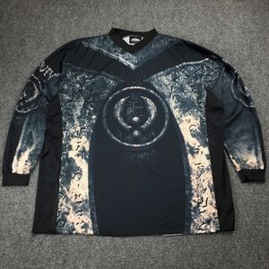 Vintage 90s Y2K Paintball Jersey Shirt Raven All Over Print Long Sleeve Large